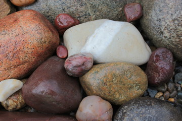 Colored wet stones.