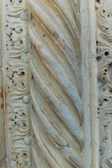 Detail of a spiral carved marble column