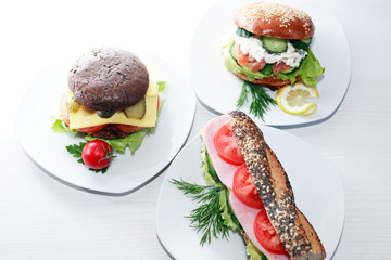 Sandwiches On Plates