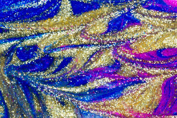 Abstract seamless textured background of glitter paint swirls