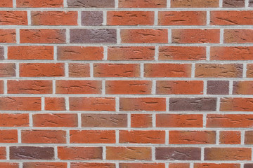 Red Brick Wall Texture. Full Background View.