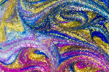 Abstract seamless textured background of glitter paint swirls