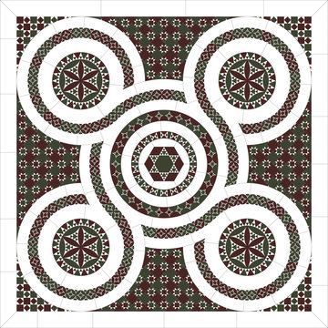 Cosmatesque mosaic. The tree of life. Arabesque.