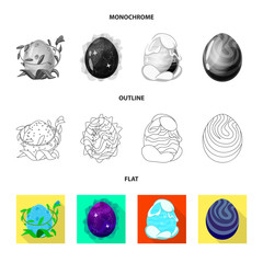 Vector design of animal and prehistoric icon. Collection of animal and cute  vector icon for stock.