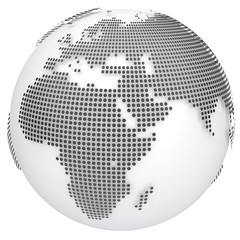 Earth globe model. 3d illustration