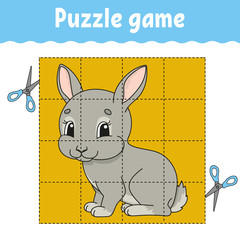 Puzzle game for kids . Education developing worksheet. Learning game for children. Activity page. For toddler. Riddle for preschool. Simple flat isolated vector illustration in cute cartoon style.