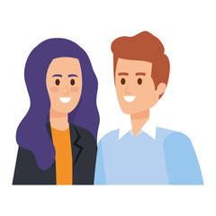 Fototapeta premium young couple avatars characters