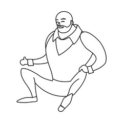 strong and bearded man seated