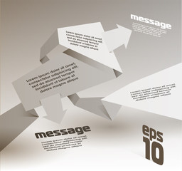 Abstract origami speech bubble vector background