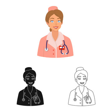 Vector illustration of nurse  and doctor symbol. Set of nurse  and assistant vector icon for stock.