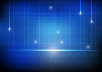 Vector : Grid network on blue background