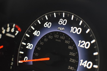 Car dashboard speedometer