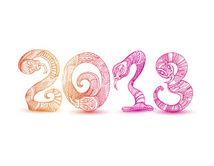 Year of the snake design 2013. Original Vector New Year card