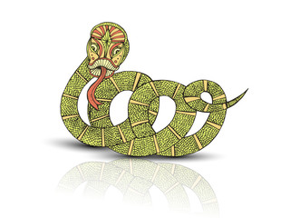 Year of the snake design 2013. Original Vector New Year card