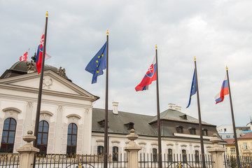 slovak and eu european union flags