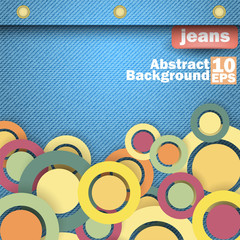 Jeans background with bubble. Vector