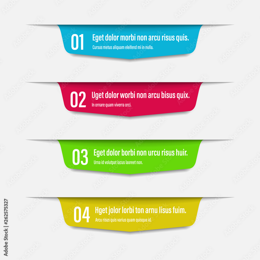 Wall mural infographics banners. a vivid illustration of the layout of the labels banner. colored labels with a