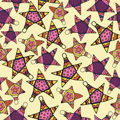 New year, winter and fun seamless pattern.