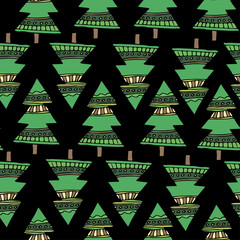 New year, winter and fun seamless pattern.