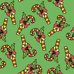 New year, winter and fun seamless pattern.