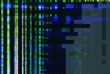 Naklejka premium Glitch digital abstract artifacts distortion background, bad grunge.