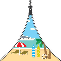 Open zipper and summer tropical beach,place for text, © naum