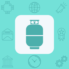 Gas cylinder vector icon sign symbol
