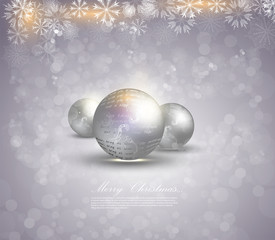 Elegant Christmas background with snowflakes gold light. Vector illustration