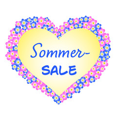 Sommer-Sale mit Blumenherz aus Vergissmeinnicht