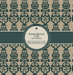 Seamless wallpaper pattern with label - Vector illustration
