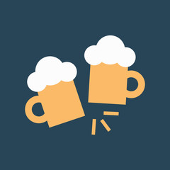 Silhouette icon clink a beer