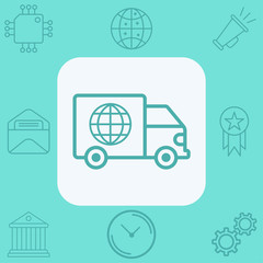 Global shipping vector icon sign symbol