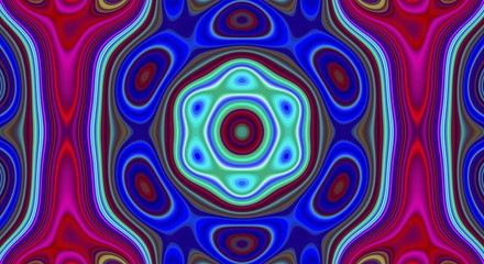 Fototapeta na wymiar Psychedelic symmetry abstract pattern and hypnotic background, art wallpaper.