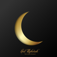 Plakat Eid Mubarak. Ramadan Mubarak greeting card with Islamic ornaments. Vector.