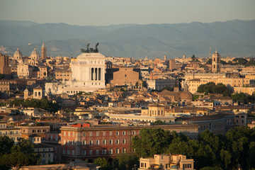 Fototapeta premium View of Rome. Panorama with mountains.
