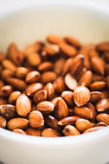 Raw Almonds Soaked in Water