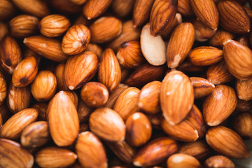 Raw Almonds Soaked in Water