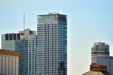 Fototapeta na wymiar Aerial view downtown business skyscrapers, city center