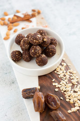 Leftover Almond Pulp Brownie Balls with Dates, Oats, and Cinnamon