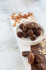 Leftover Almond Pulp Brownie Balls with Dates, Oats, and Cinnamon