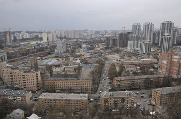 Fototapeta premium Panorama of Kiev, March 25, 2019