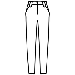 Women's pants outlined icon in white background