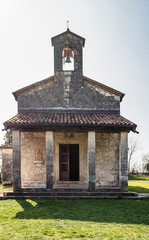 View of the Alpine church of Montecchio Maggiore, Vicenza - Italy