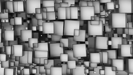 White cube abstract background. Abstract white blocks. 3d illustration, 3d rendering.