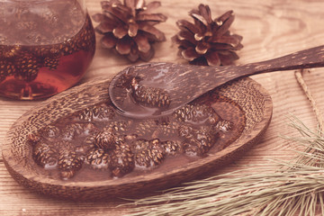 jam from young cones - tasty, fragrant and useful.Tonic, immunostimulatory and anti-inflammatory agent for the season of colds.