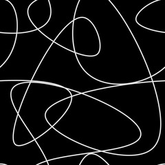 Abstract hand drawn scribble doodle chaos pattern texture isolated on black background