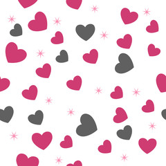 Romantic seamless pattern with hearts - 262590769