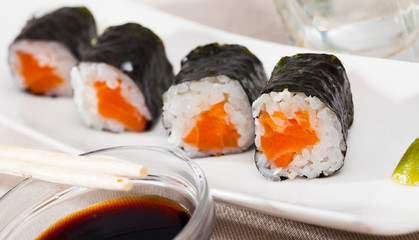 Sushi maki set with salmon © JackF