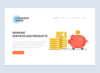 Savings financial banking service concept. Vector flat graphic design web page banner poster illustration