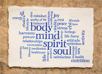 body, mind, spirit and soul word cloud